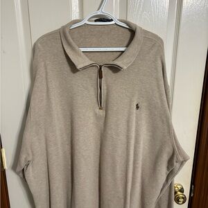Polo by Ralph Lauren Tan Classic Polo Quarter-Zip Sweater